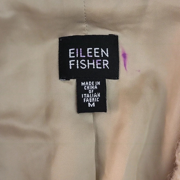 Eileen Fisher Wool Ivory Jacket Blazer Lined Collared Womens Size Medium - Picture 3 of 8